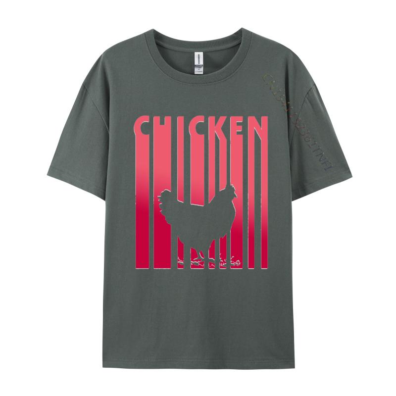 Vintage Sunset Chicken Tee Shirts Adult Premium Cotton Oversized Tops Retro Tshirts Designer Clothes Unisex
