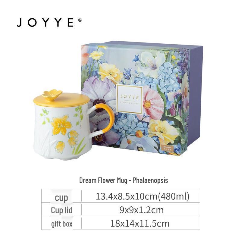 JOYYE Dream Flower Ceramic Mug with Lid