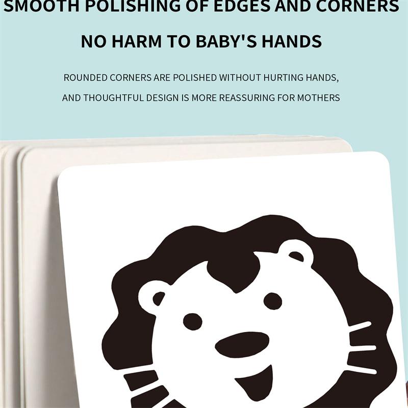 Baby Vision Stimulus Cards, High Contrast Baby Cards, Black White Colorful Baby Flashcards Newborn Toys