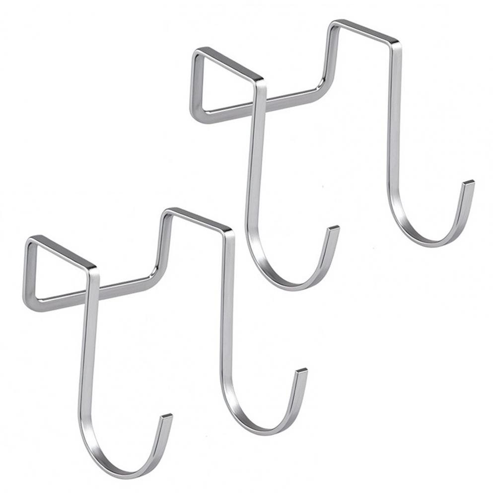 

Wall-mounted Storage Hooks Frameless Door Hooks Set of Over-cabinet Hooks for Clothes Towels Strong Load-bearing for Closet