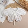 Summer Bow Tie Shawl White Fake Collars for Women Removable Dress Detachable Collar Wrap Shawl  False Collar Decor