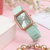 Fashion Versatile Ladies Watch Rectangle Casual Silicone Strap Quartz Watch Schoolgirl Watch