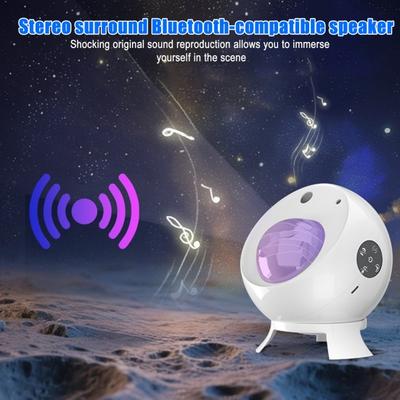 Ambient Light Star Projector with Speaker Color Changing & Music Sync Nebula Moon Effects Bedroom Mood Lighting Scheduled Shutdown Night Light