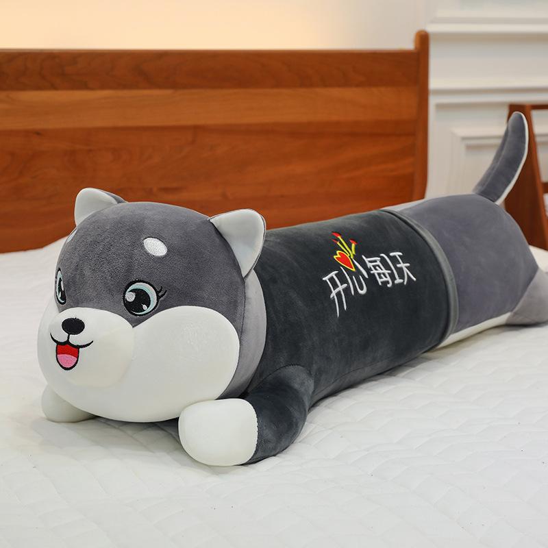 Husky Puppe niedliches großes Plüschtier liegende Hundepuppe schlafendes Wurfkissen Mädchen Geschenk Geburtstag