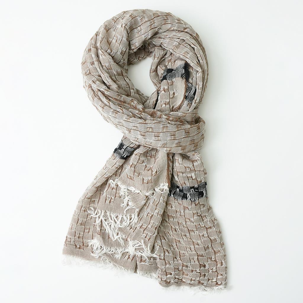 Scarf Men Cotton Plaid Spring Autumn Scarfs Tassel Double Layers Male carf 105x180cm