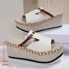 Large-sized Shoes Thick-soled Height-increasing Slippers Casual Wedge Heels and Slippers