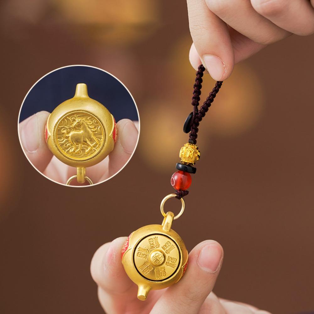 

Zinc Zinc Zinc Alloy Lucky Pendant Rotatable Car Key Chain Cute Zodiac Keychain Men Horse