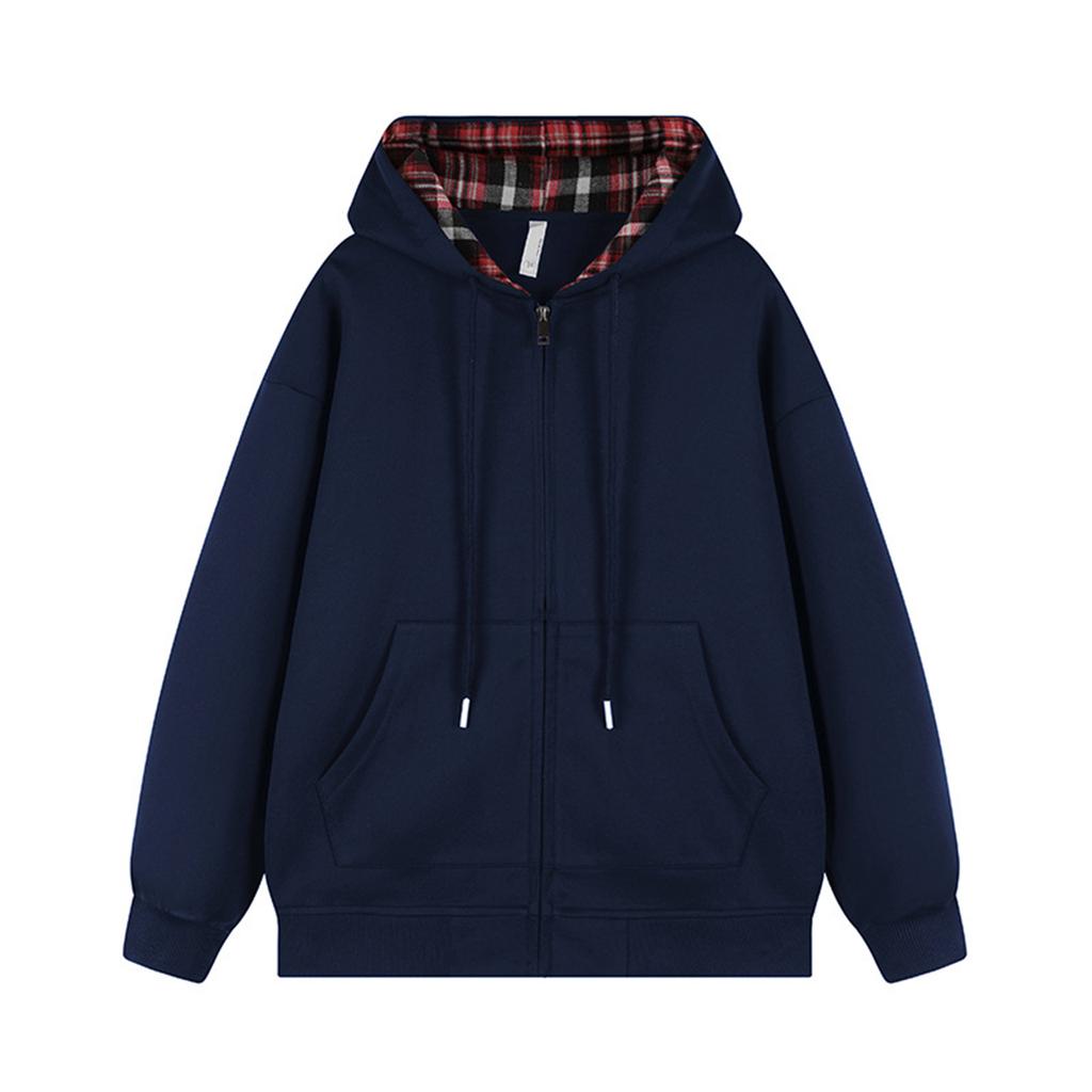 Men's Patchwork Top Loose Zipper Cardigan Jacket