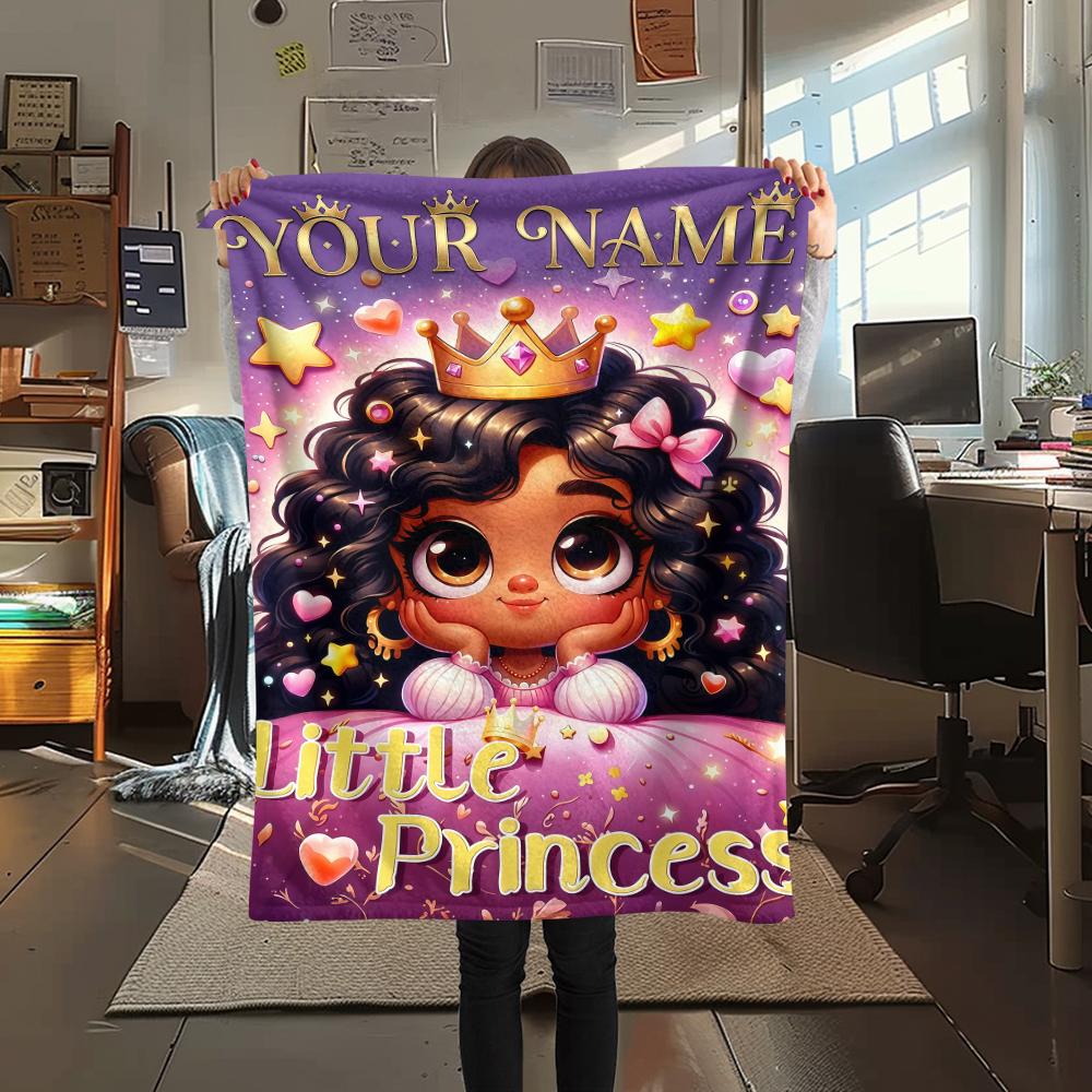 1PC Custom Name Glittery Night Patterned Flannel Blanket Suitable For All Seasons for Home Decor Warmth and Comfort Gifts Holiday Present_lx