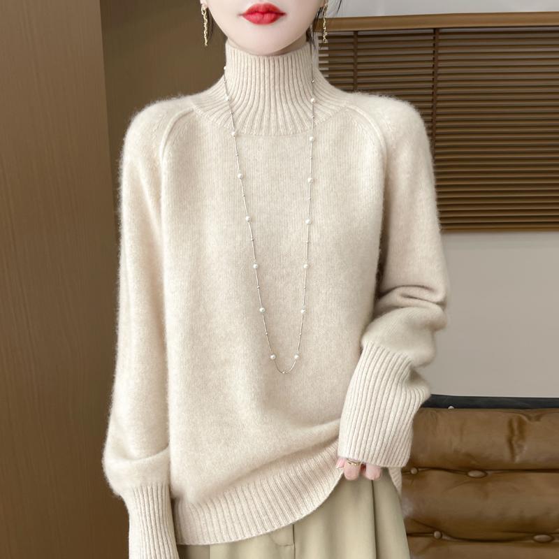 Women Sweater 100% Wool MODERN NEW SAGA Turtleneck Knit Pullover Thick Winter Jumpers Female Knit Tops