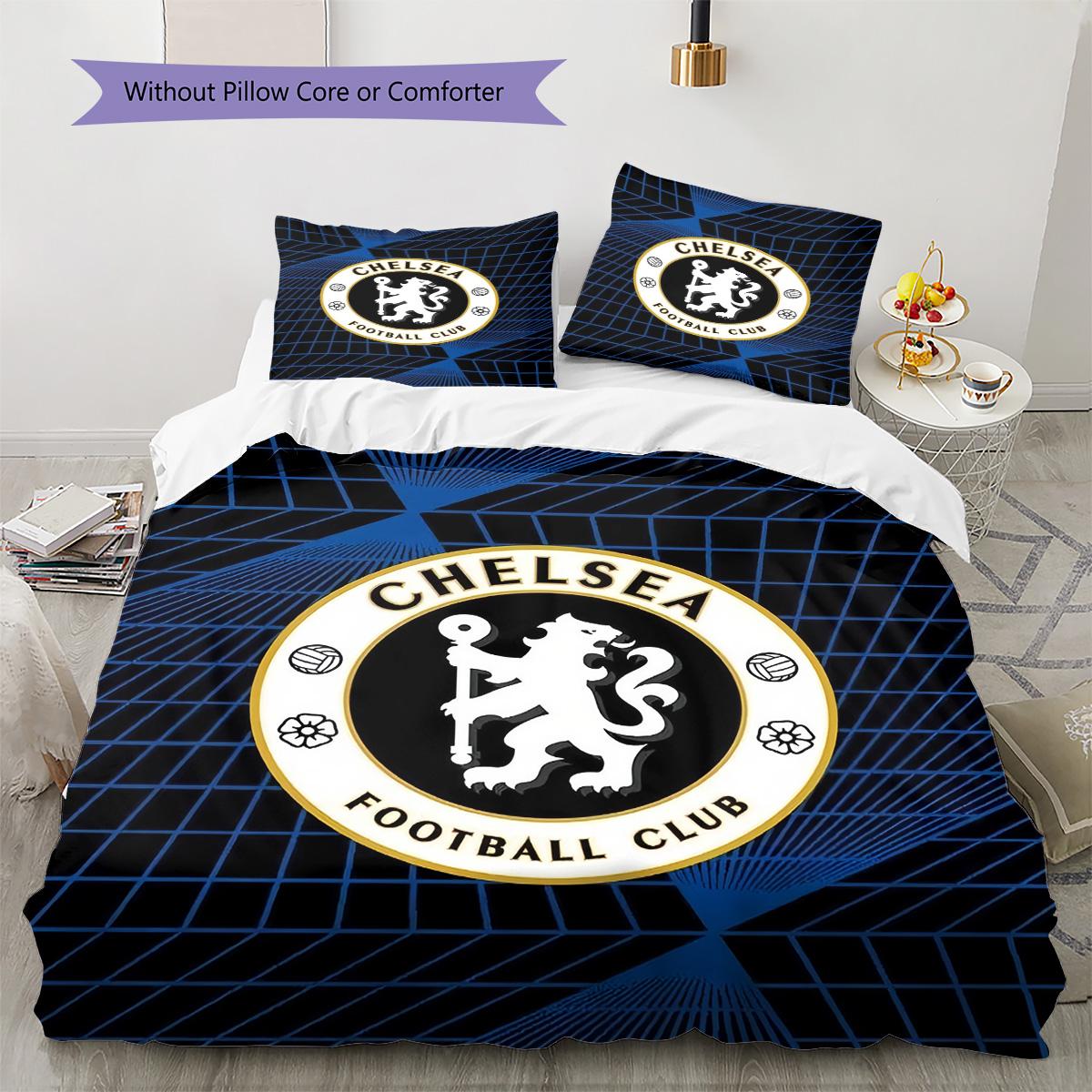 

Chelsea FC Pattern Bedding Quilt Set Quilt Cover Pillowcase Home Decoration Birthday Gift (1 * duvet cover + 2 * pillowcase, without core) 135x200cm