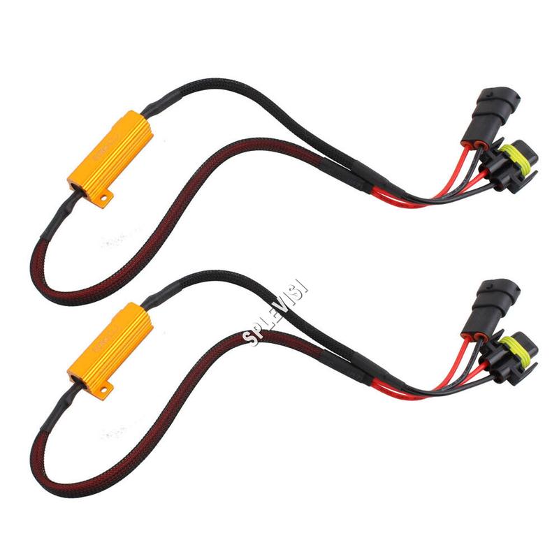2PCS 50W 6RJ 6ohm H11 711 PGJ19-2 Car Load Resistor Error Canceller LED Decoder Canbus Free Wiring Canceller Decoder Light