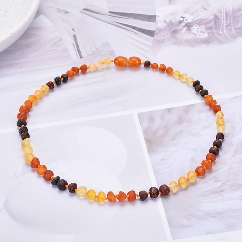 Κολιέ από Κεχριμπάρι Βαλτικής Γνήσιο για Ακατέργαστο Μη Γυαλισμένο Κεχριμπάρι Κολιέ Οδοντοφυΐας Παιδικές Χάντρες Κοσμήματα Γούρια Διακόσμηση Δώρο για Αγόρια G