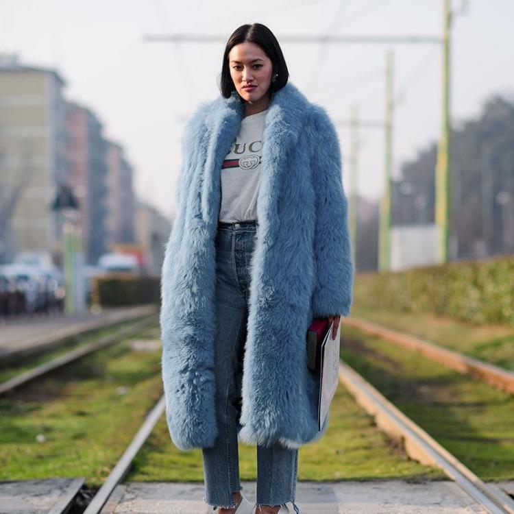 Winter Autumn Women Fur Coat Thickened Imitation Fur Lapel Long Hair Coat European Style Toka Outerwear New