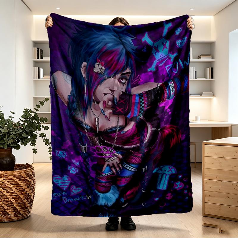 Jinx Print Blanket - Soft & Comfortable, for Bedroom, Travel, Sofa, Home Decoration - Birthday Christmas Gift for Friend
