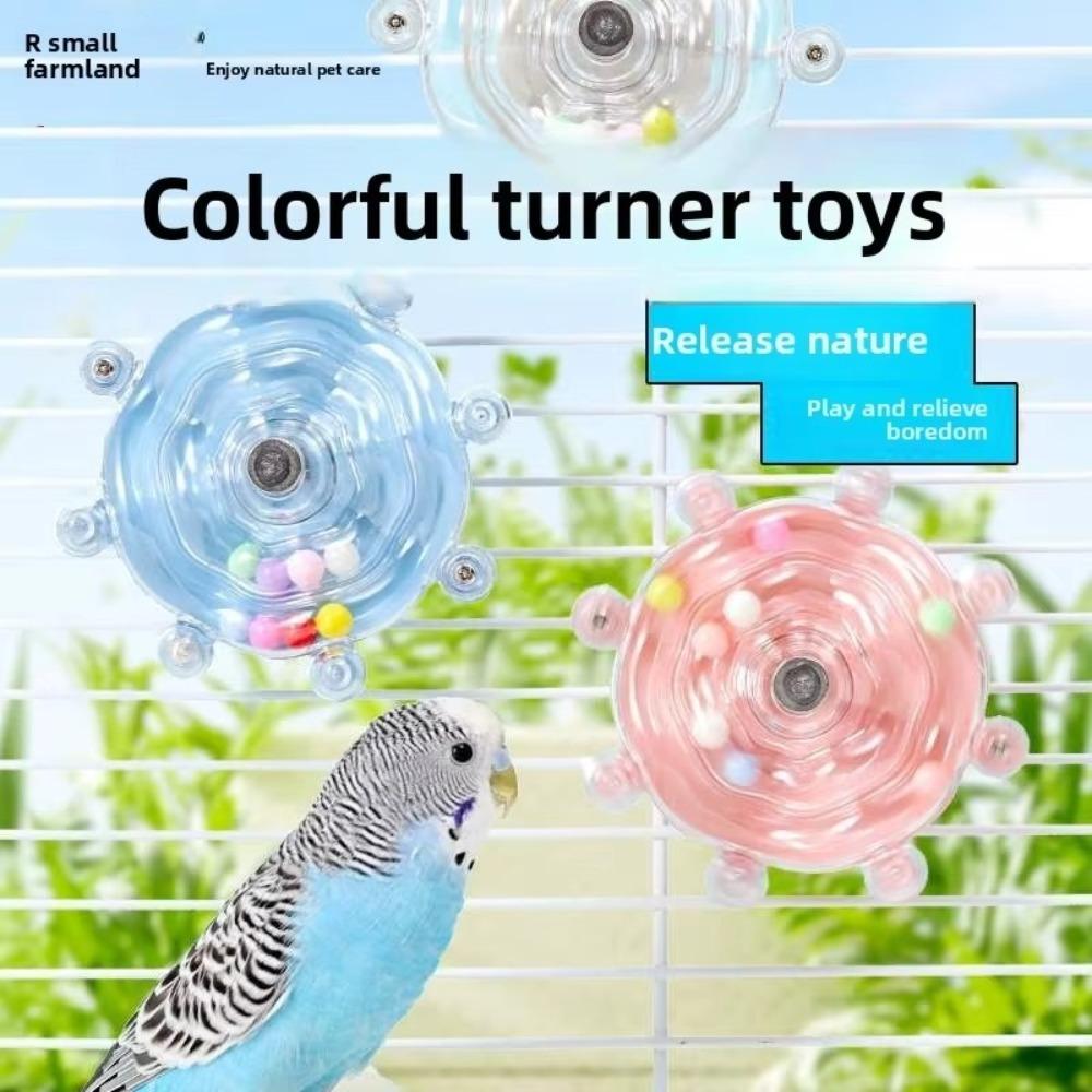Rattle Parrot Wheel Toy Rotate Sounding Ball Toys Funny Birds Cage Feeder  Parrot