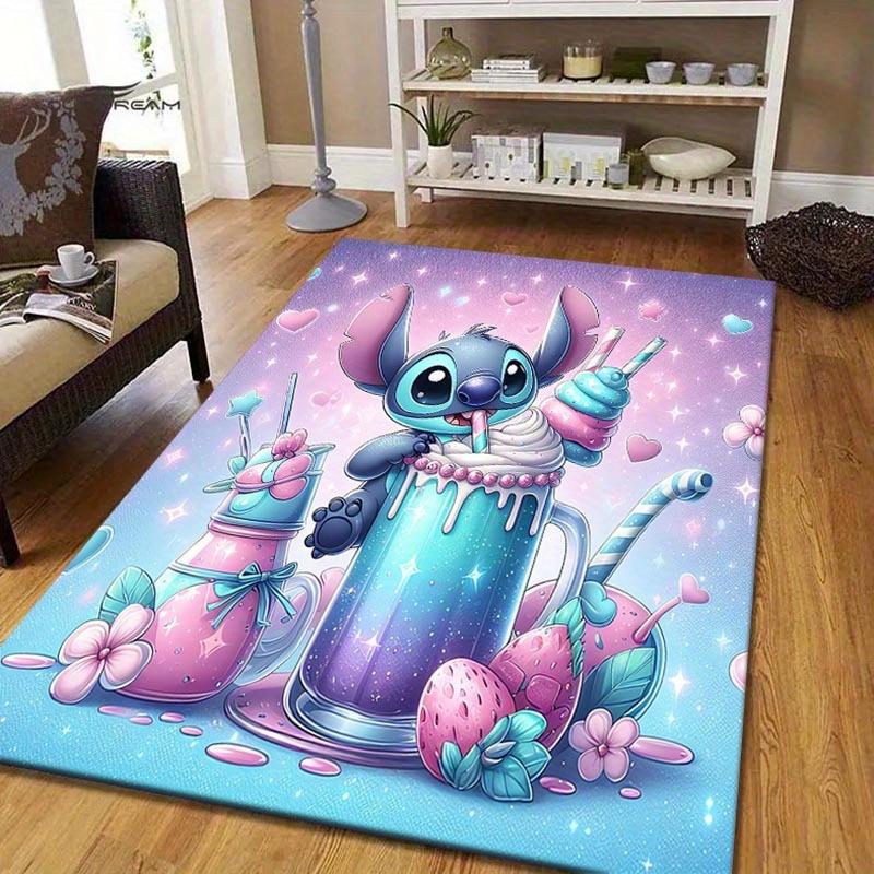 

1pc Ice Cream and Stitch Pattern Area Rug Soft Flannel Floor Mat for Living Room, Bedroom, Sofa Coffee Table Floor Mat, Machine Washable 60cm by 90cm