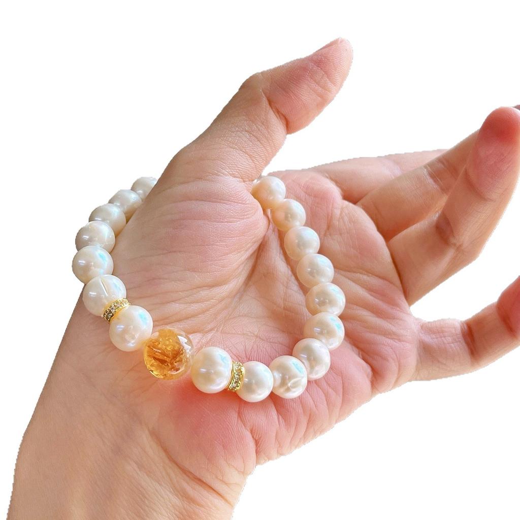 Autumn And Winter 8Mm Natural Freshwater Pearl Citrine Citrine Design Bracelet Bracelet