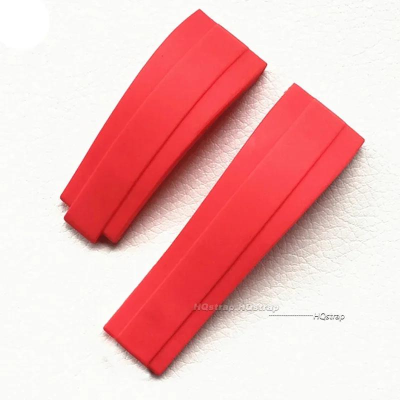 20mm Gummi-Uhrenarmband Passend für Rolex Submariner GMT Master Daytona Silikonband Schwarz Rot Grün Blau Uhrenarmband Armband Gürtel