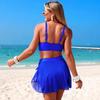 Summer Women's Two-Piece Swimsuit, European and American Sexy Mesh High-Waisted Bikini Swimsuit