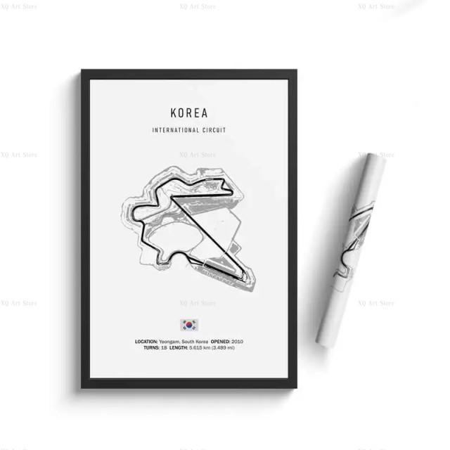 Nordic France Spain Imola Racing Track Circuit Canvas Painting F1 Wall Art Posters Aesthetic Motorsport Decoration Room Decor