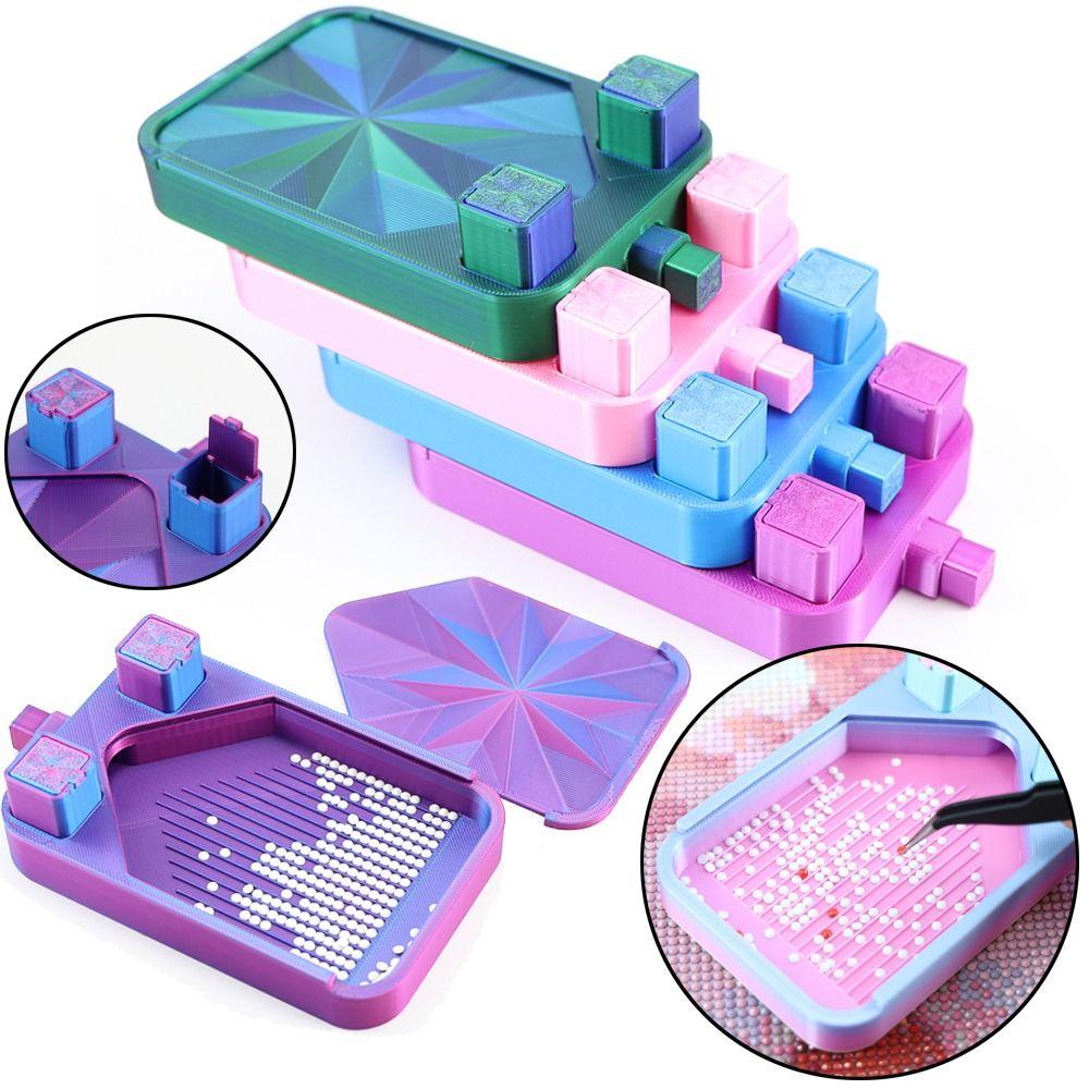 DIY Craft Diamond Painting Tray Embroidery Beading Plates Garbage Can Diamond Painting Tray with Lid Multi Functional