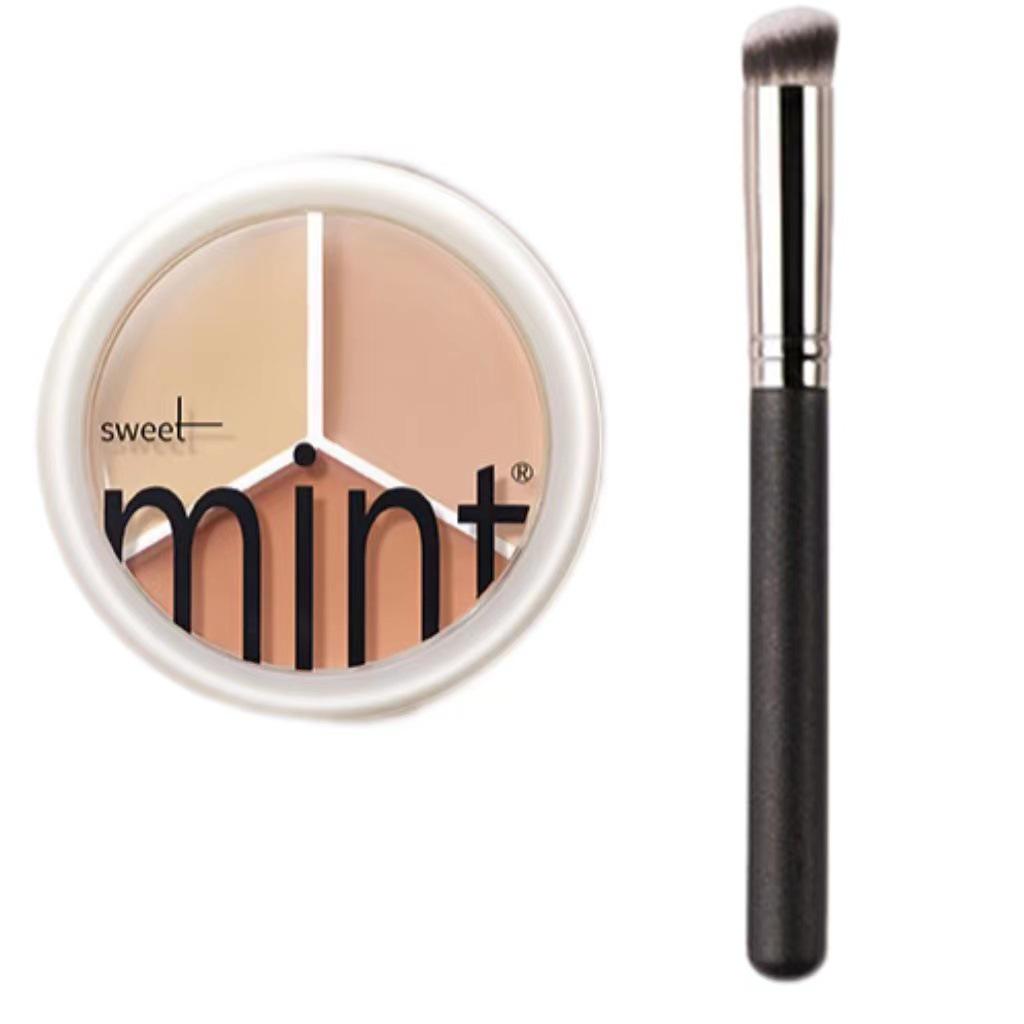 sweetmint Tri-Color Concealer: Covers Blemishes, Acne Scars, Dark Circles, Tear Troughs; Foundation & Contour Cream Matte.
