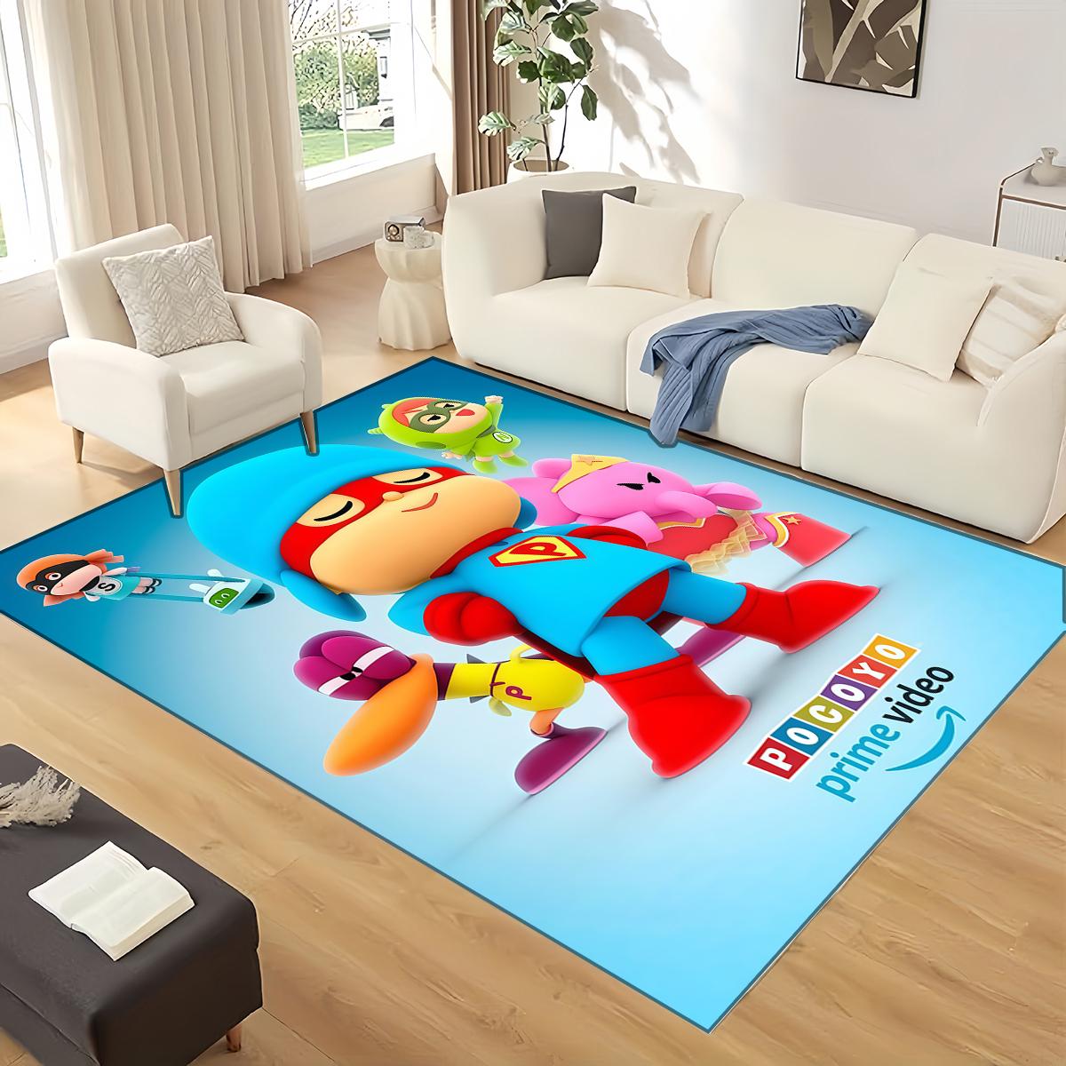 3D Leuke P-Pocoyo Elly Pato Tekststijl Woonkamer Decoratie Zacht Tapijt Kinderen Spelen Antislip Vloermat Wasbaar Lounge Tapijt 80x160cm