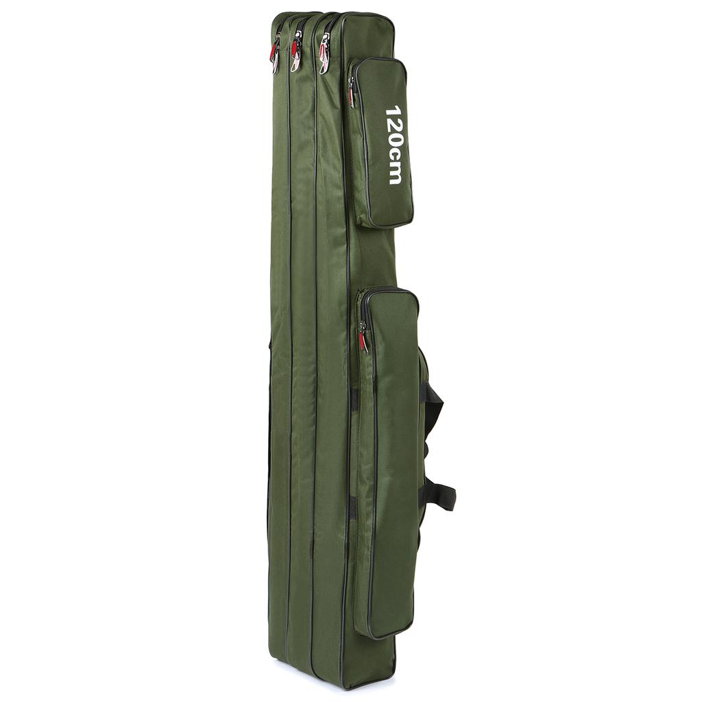 Lixada 3 Layers Fishing Pole Bag Portable Folding Rod Carry Case Fishing Reel Tackle Storage Bag Case