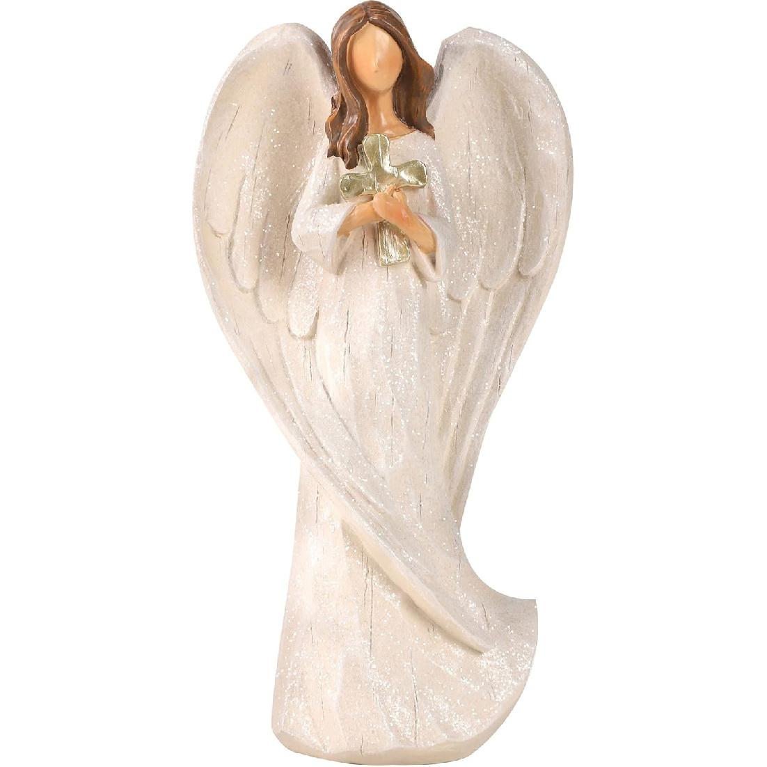 Hodao 8.9inch Resin Praying Angel Sculpture Figurine for Gifts Home Decoration Praying commemorating Angel Statue, exquisitely Carved and