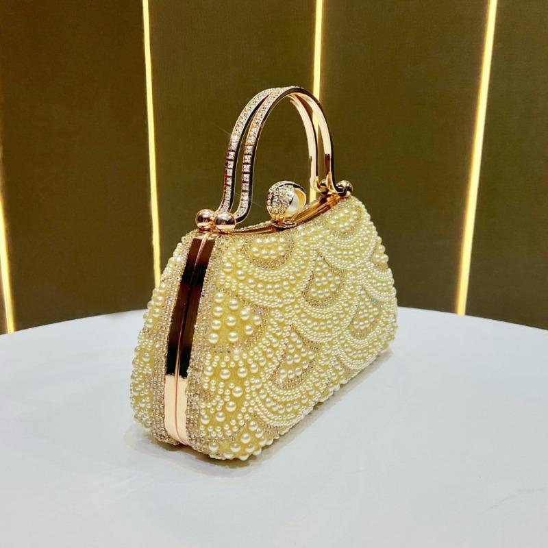 Borsa di Lusso Intarsiata di Diamanti per Serate Formali - Borsa a Tracolla alla Moda e Sofisticata