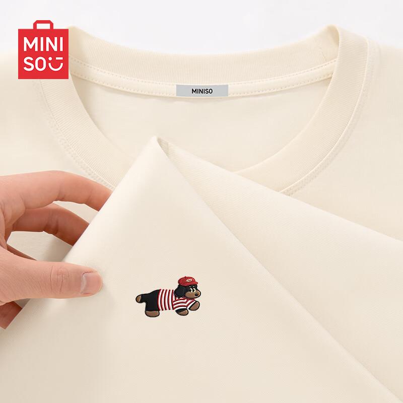 MINISO Youth Cartoon Dachshund Print Cotton T-Shirt M