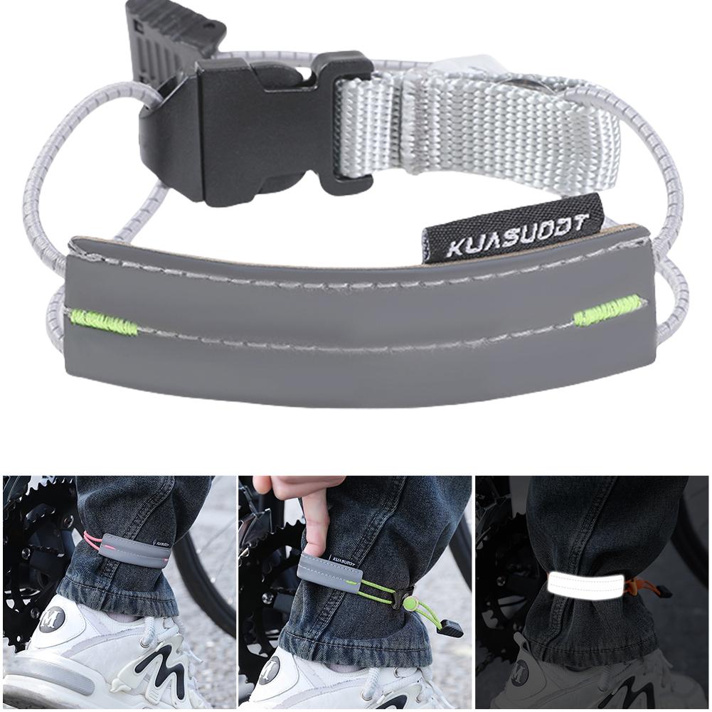 Reflective Cycling Pants Cuff Band High Visibility Trouser Leg Straps Bicycle Trouser Bands for Night Walking Cycling Running