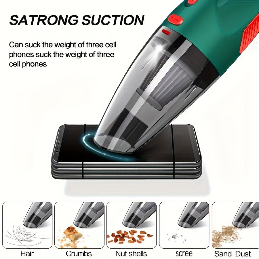 CascadeVac Handheld Car Vacuum Cleaner, 4 KPa Suction Power, 6.76-10.14oz Dust Cup, 2000mAh Rechargeable Lithium Battery, 50dB Quiet Operation