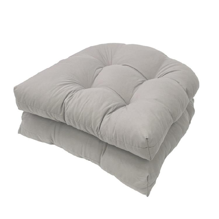 

Comfortable Dense Seat Cushions Set of 2 constructed from Strong Polyester Fabric for Indoor Outdoor Chairs светло-серый