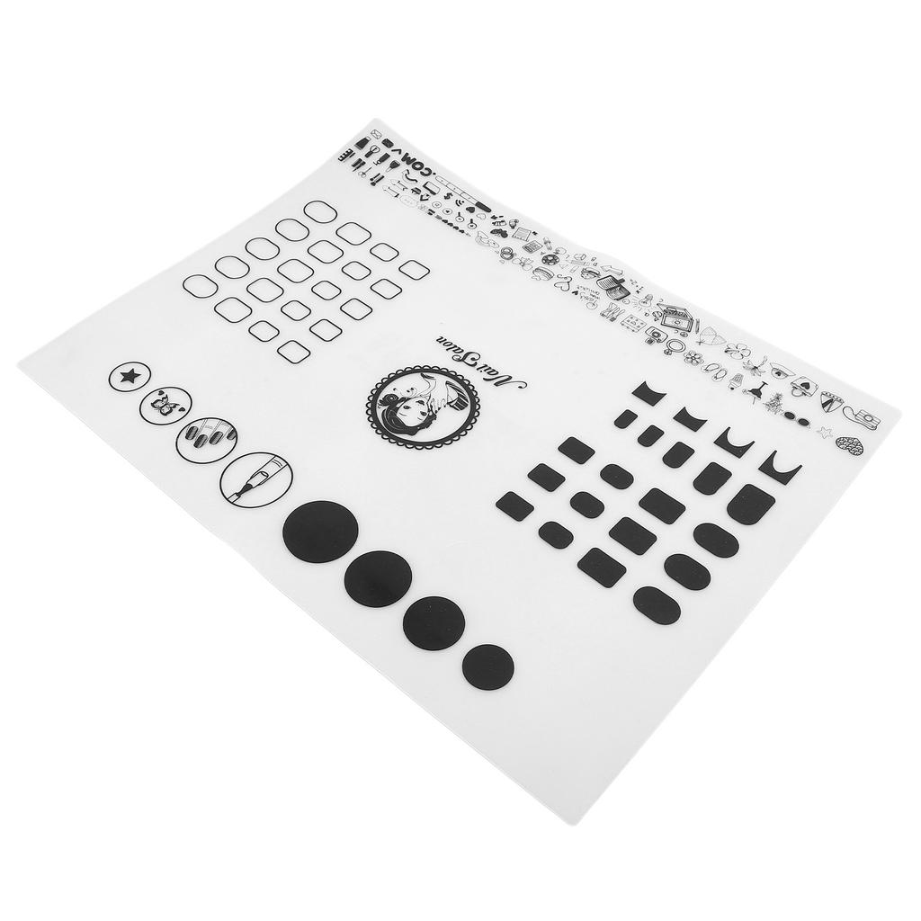 Silicone Nail Art Practice Mat Reusable Nail Polish Pads Washable Foldable Nail Art Fill Color Mat