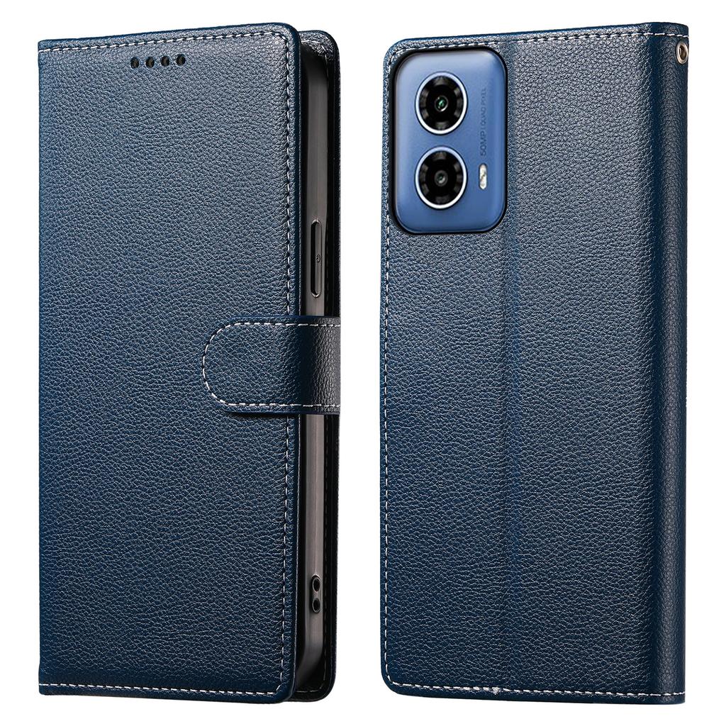 DF-012 For Motorola Moto G45 5G/G34 5G Case Litchi Texture Leather Magnetic Clasp Wallet Stand Phone Cover