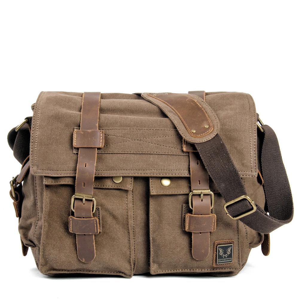 Vintage Men`s Travel Crossbody Bag Canvas