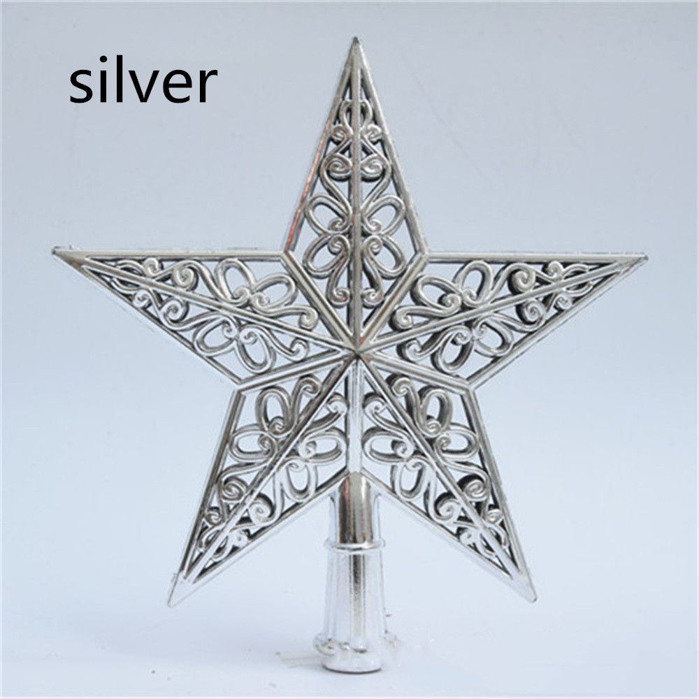 Christmas Decoration Xmas Tree Top Christmas Tree Topper Christmas Tree Top Star Five-pointed Star серебряный