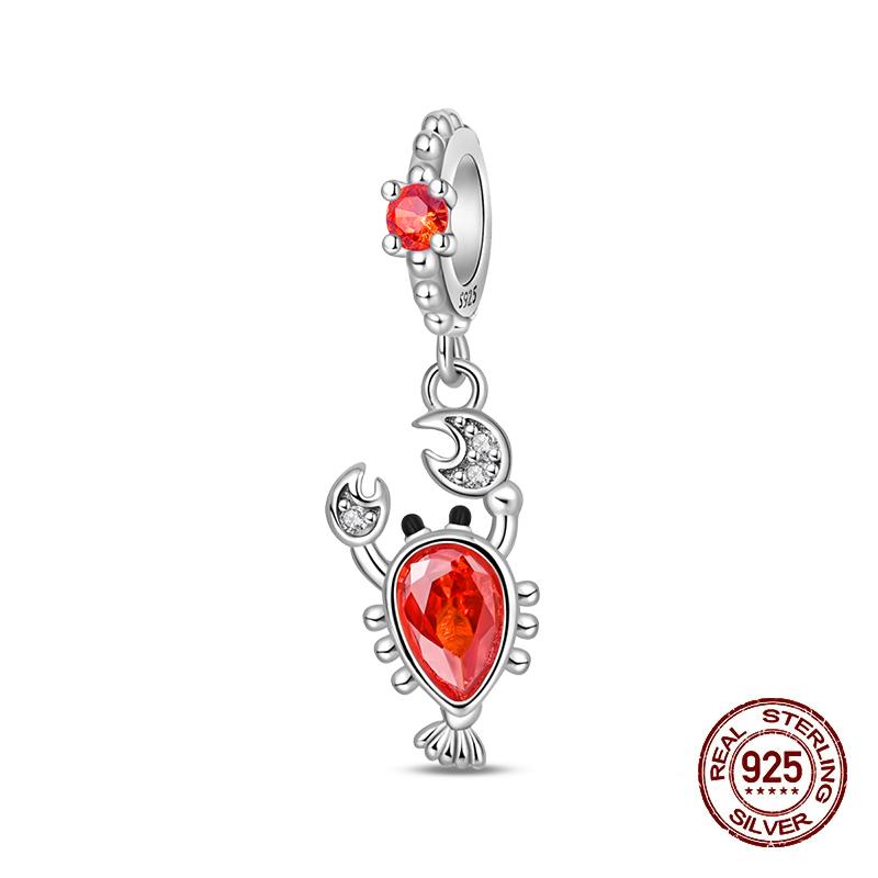 Summer Brand New Copper Metal Zircon Crab Octopus Jellyfish Turtle Shell Charm Bead Components Bead Components Compatible With Authentic Original