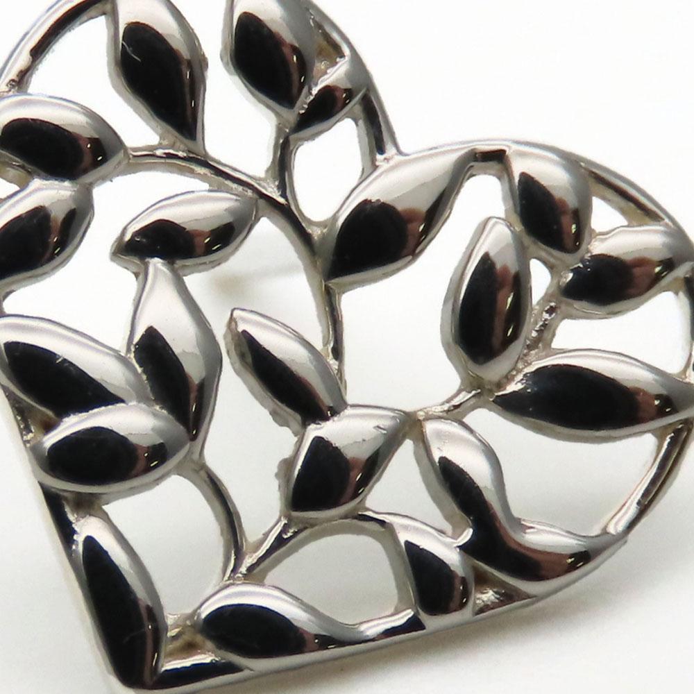 Used TIFFANY&Co. Pierce Olive Leaf Heart Silver925 1.4g Silver Accessories