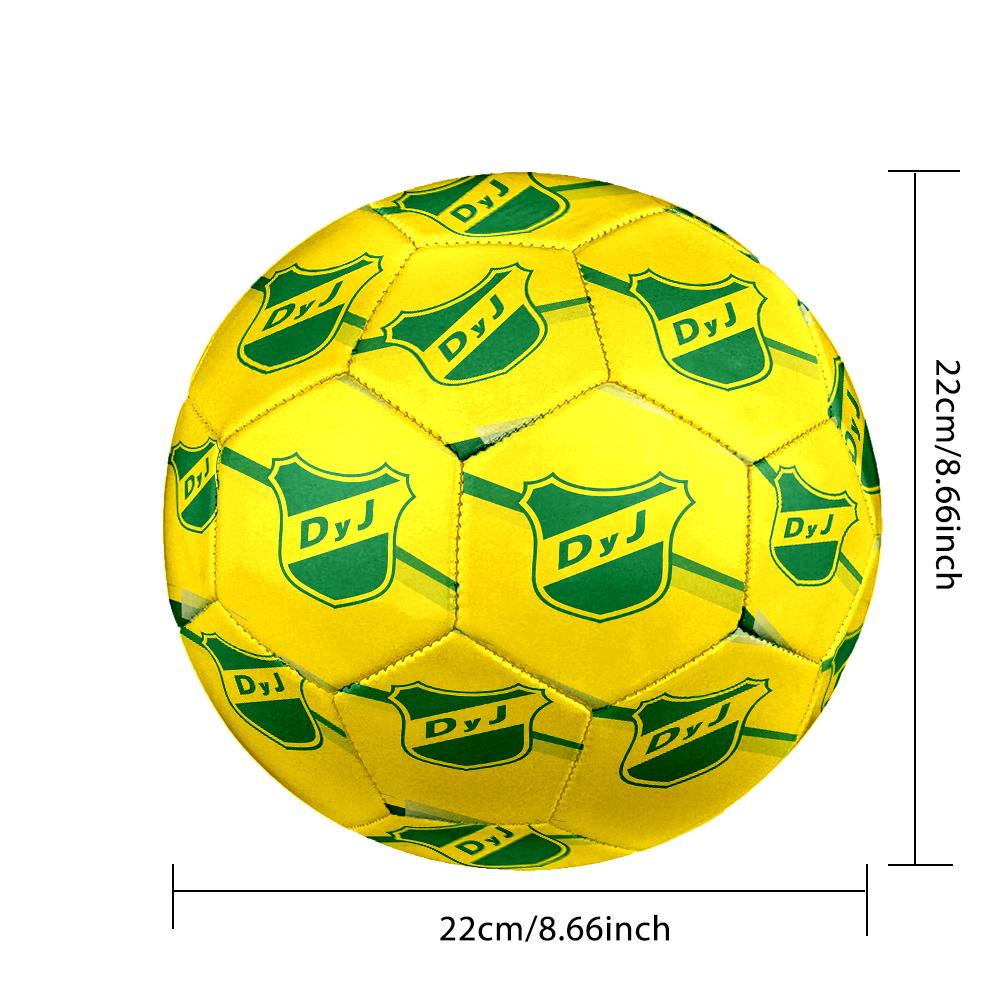 Defensa y Justicia Indoor Soccer Ball Size 5 Colorful All Ages Machine Stitched PVC Competition Ready Durable High-Bounce