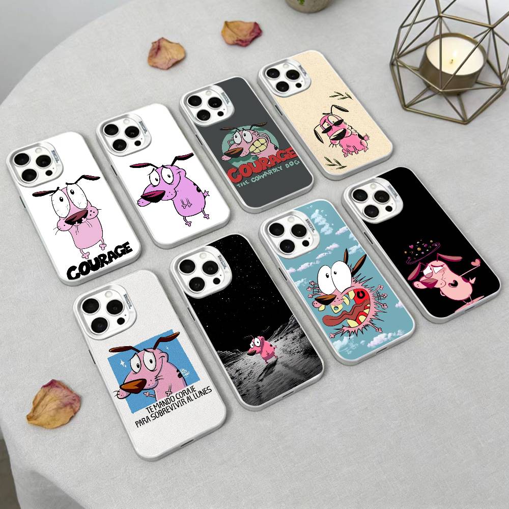 Courages Cowardly Dog Phone Case For IPhone 16 17 15 14 12 13 Pro Max white Color Shockproof Cover
