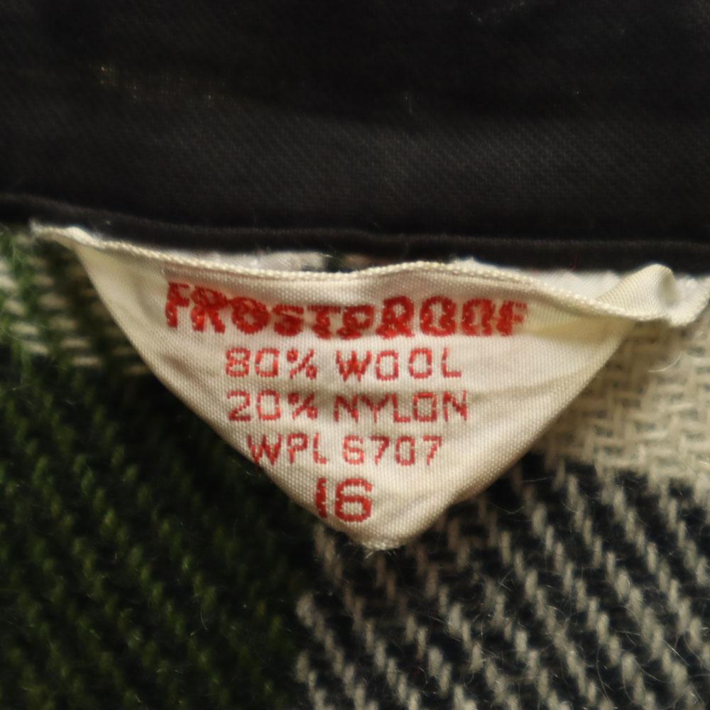 FROSTPROOF 60s 70s Vintage USA made wool blend Check Pattern Long sleeve Wool shirt Men's Used