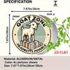 Goat Zone Headbutts Possible Funny Goat Vintage Round Aluminum Sign x Inch Farm Pasture Home Bar Wall Decor