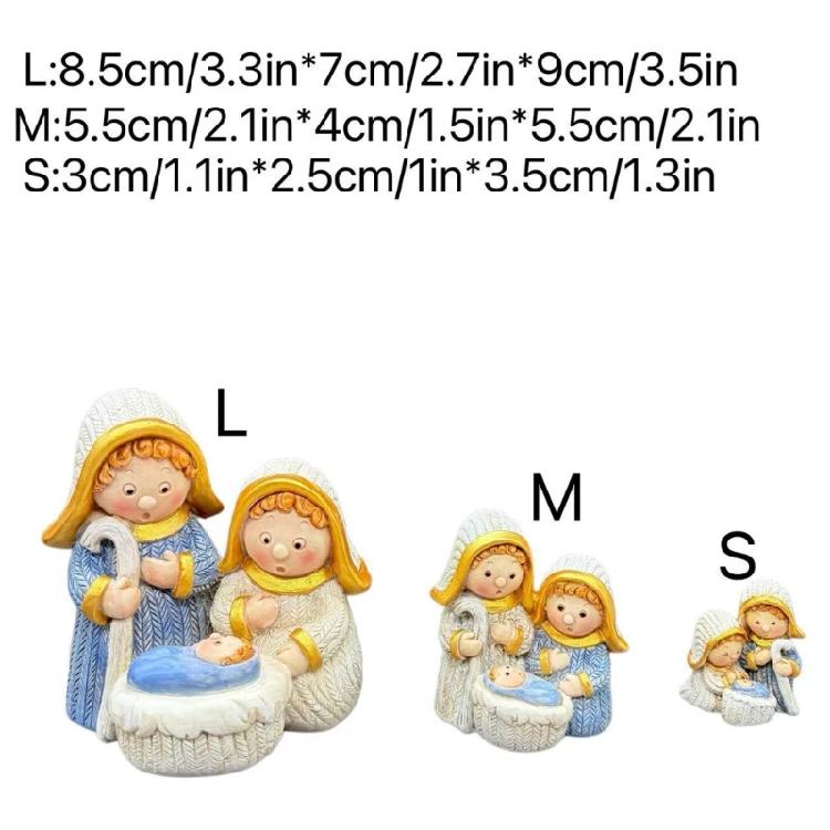 Resin Nativity Figurines Xmases Natvity Scene Statues Desktop Ornament Resin Manger Holy Family Sculptures Home Decors