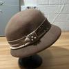 Autumn and Winter New Light Luxury Woolen Top Hat Women's High-end Sense Bucket Hat Warm and Windproof Washbasin Hat Tide