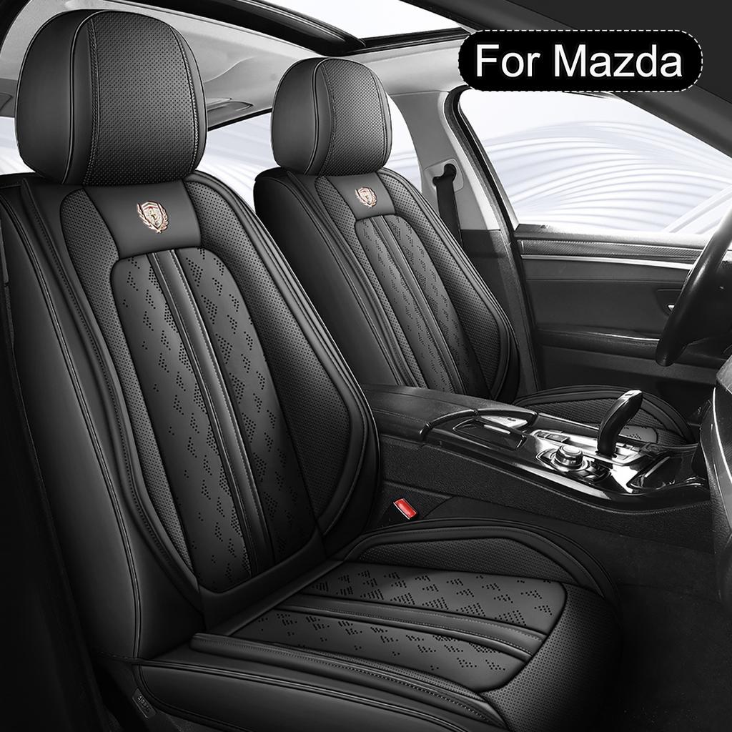 Car Seat Covers Full Set PU Leather,Fit For Mazda 3, 6, CX-5, CX-3, CX-9, CX-30, CX-50, CX-70,Car Seat Protector Front Back Seat