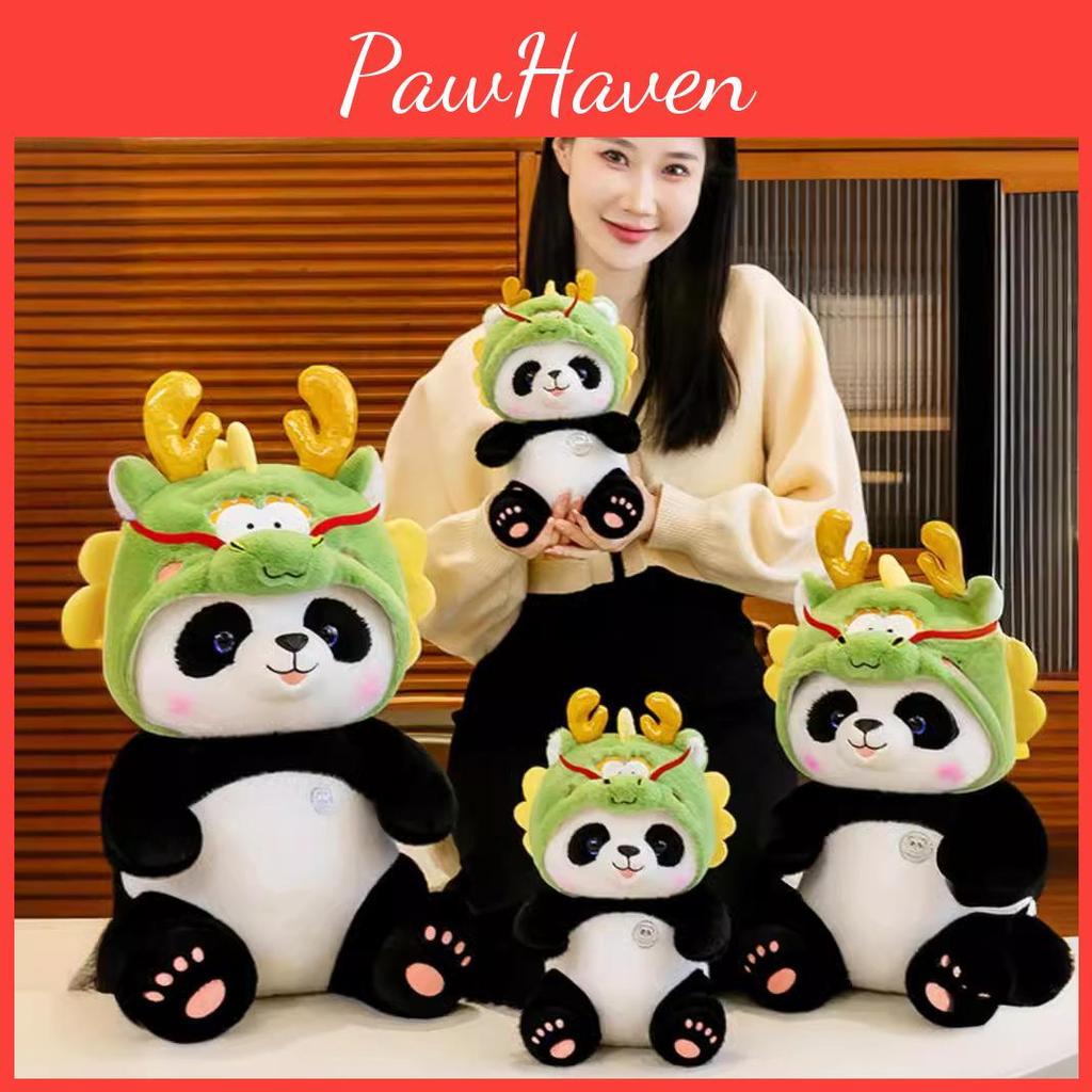 Panda Dragon Plush Toy With Dragon Hat Decoration For Kids Baby Sleep Comfort