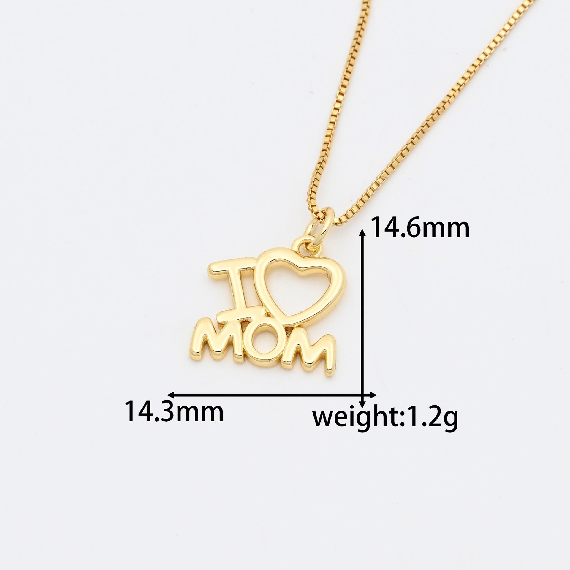 New Heart-shaped Mom Pendant: Gold-Plated Copper Clavicle Chain Mother s Day Gift Pendant Only